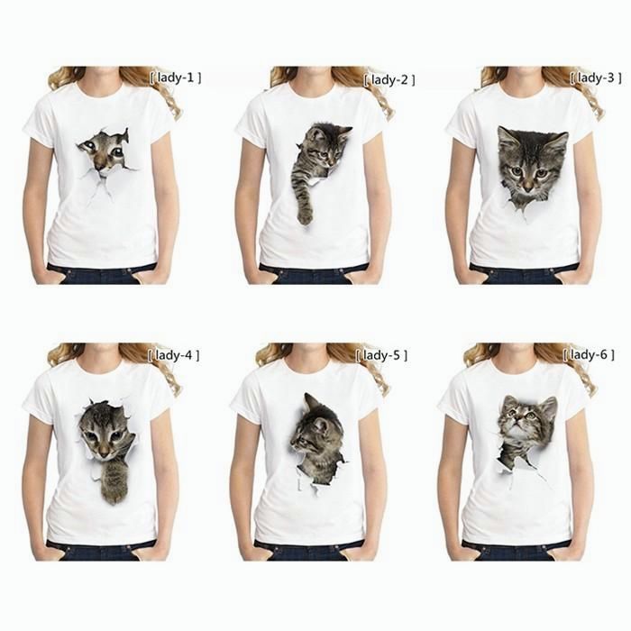 レディースTシャツ 可愛い 3D 猫 Tシャツ 半袖 男女兼用 薄手 ねこ 白 レディース 面白 おもしろ かわいい トリックアート 楽天市場】可愛い 3D 猫 Tシャツ 半袖 男女兼用 メンズ