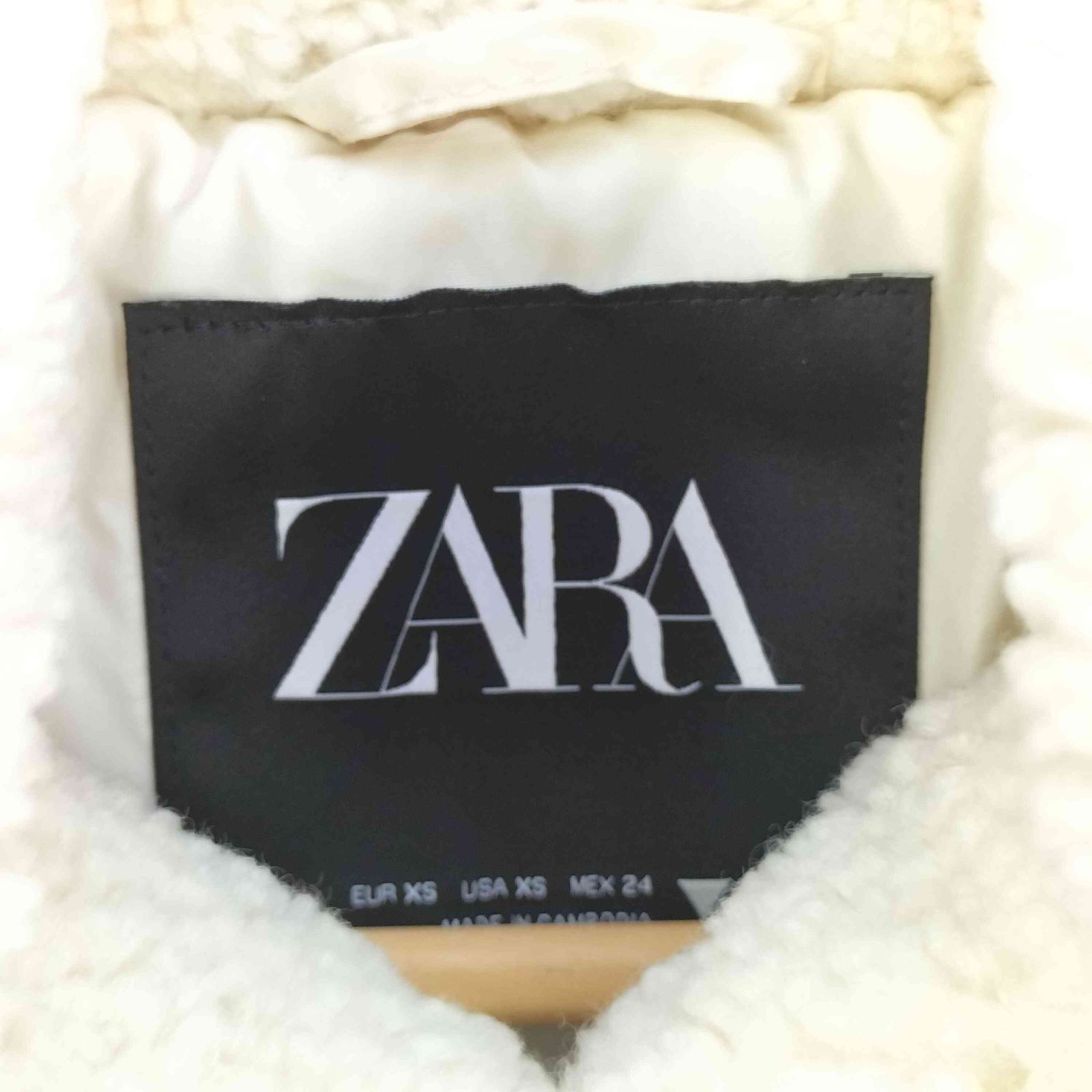 ザラ ZARA フェイクボア パフアノラック FAUX SHEARLING QUILTED 
