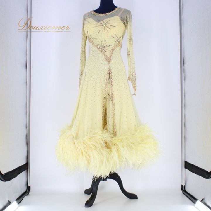 社交ダンス⭐️スタンダードドレスイエロー 社交ダンス スタンダード