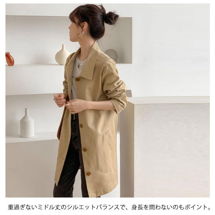 ステンカラーコート スプリングコート レディース ロングコート