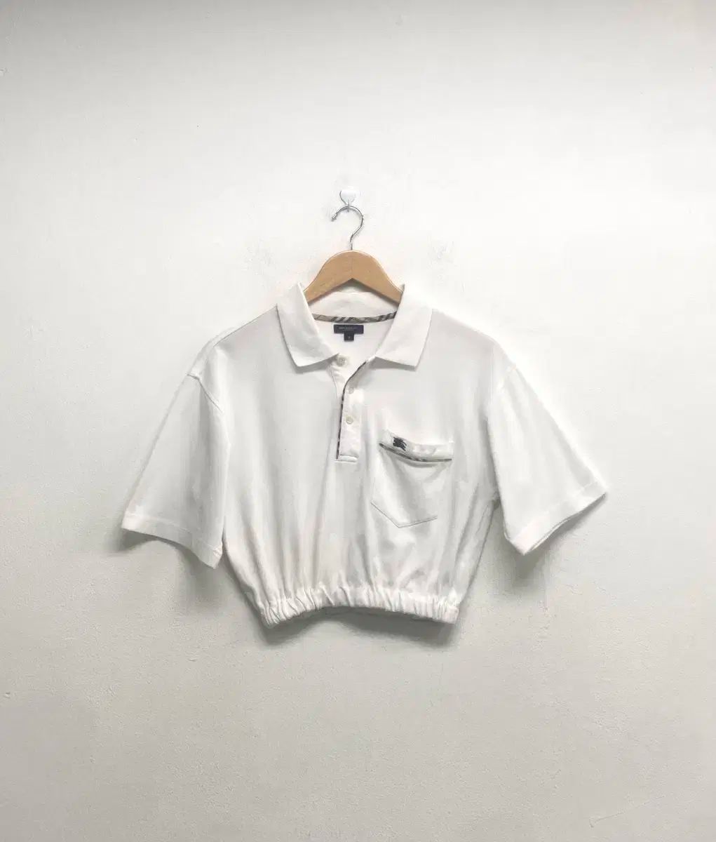 BURBERRY バーバリー ネック ピコウ クロップドTシャツ S