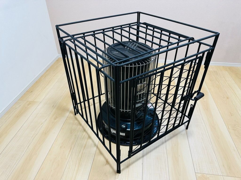 トヨトミ KS-67H GE67対応 ストーブガード 菱形デザイン 異形鉄筋 無骨 ハンドメイド 滑り止めキャップ付き 工房金魚