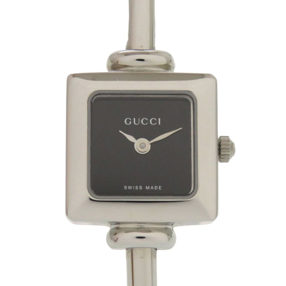 グッチ 1900L SS ブラック シルバー 黒文字盤 クオーツ 腕時計 1058 GUCCI