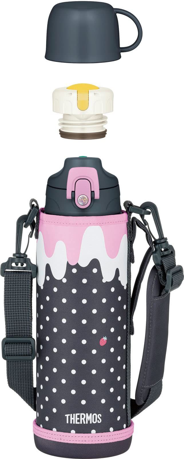 子供用 コップ付き 通園通学 直飲み グレーピンク FJJ-1001WF 1L/1.03L 真空断熱2ウェイボトル GYP 水筒 サーモス