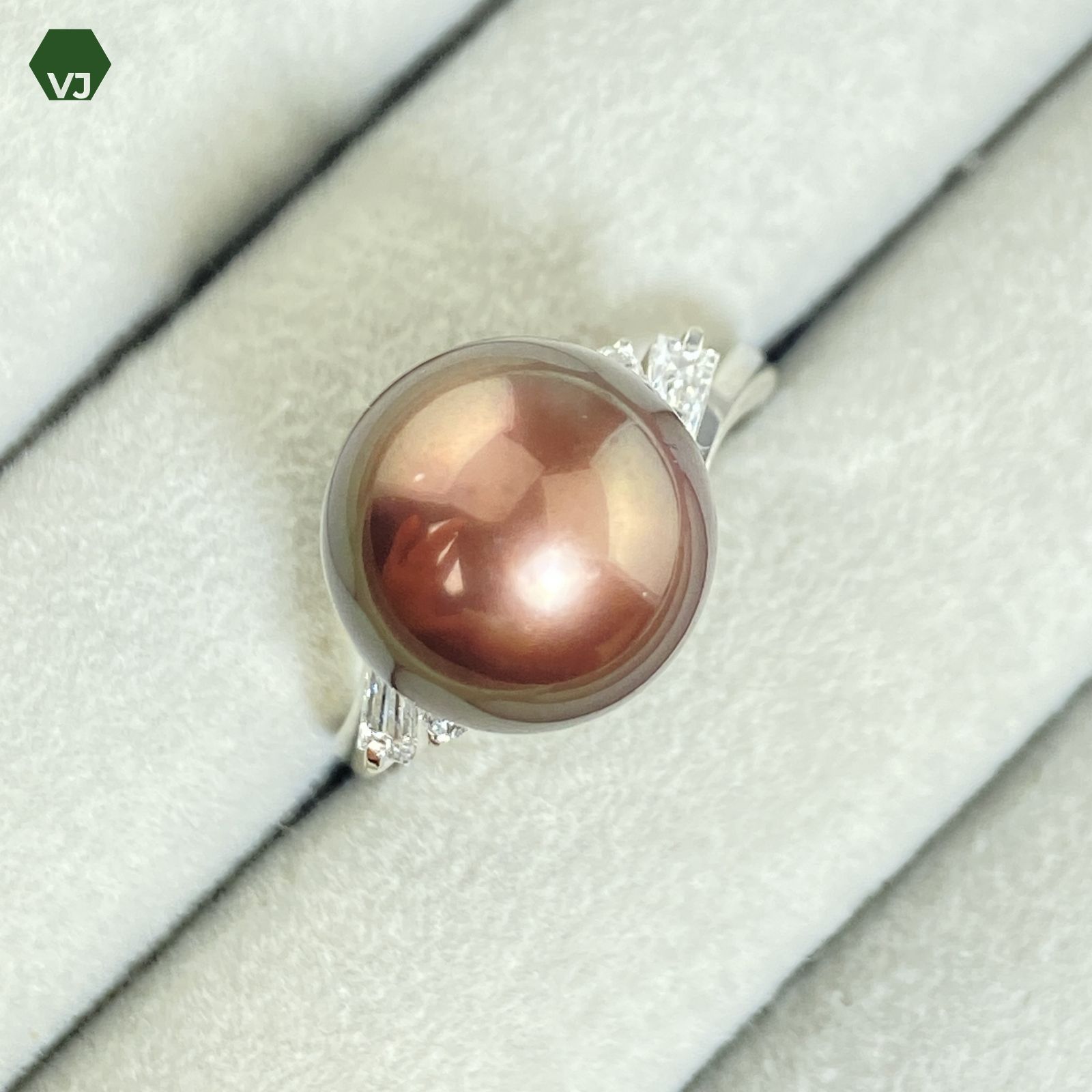 30-11】【TASAKI】パール ダイヤモンド リング D0.2ct【中古】【PT900 