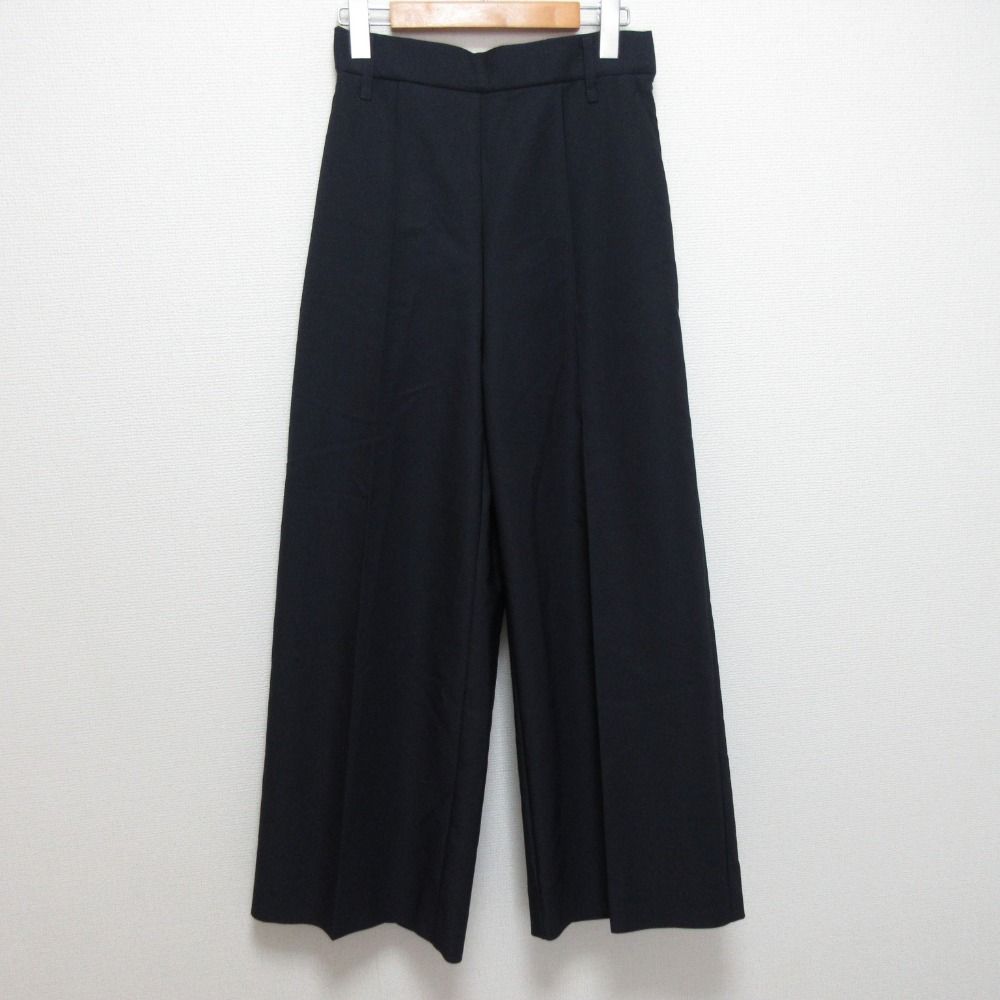 24AW yori ヨリ ギャババギーワイドパンツ YR22-24140AW サイズ38 ネイビー レディース 古着