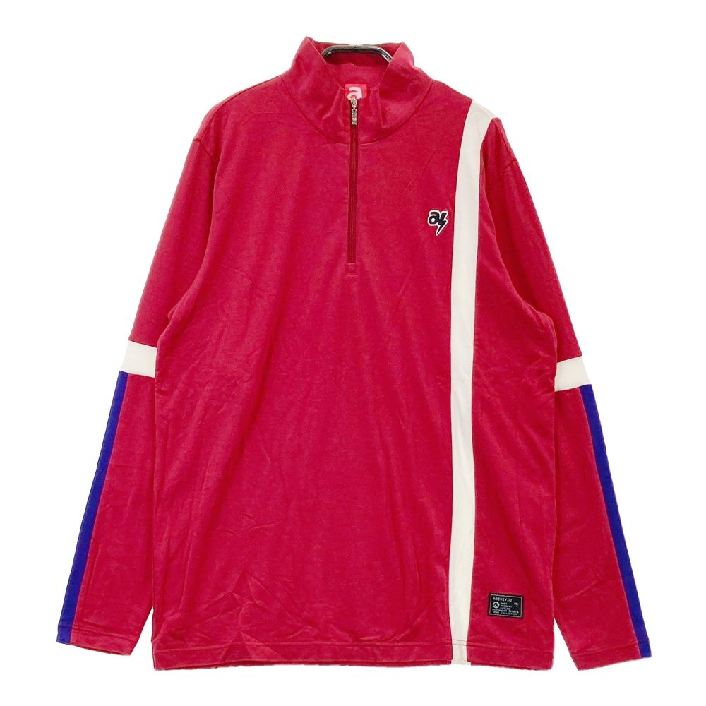 サイズ：50 ARCHIVIO アルチビオ  ハーフジップ 長袖Tシャツ  レッド系 [240101510925] ゴルフウェア メンズ ストスト サイズ：50 ARCHIVIO アルチビオ ハーフジップ 長袖Tシャツ レッド系