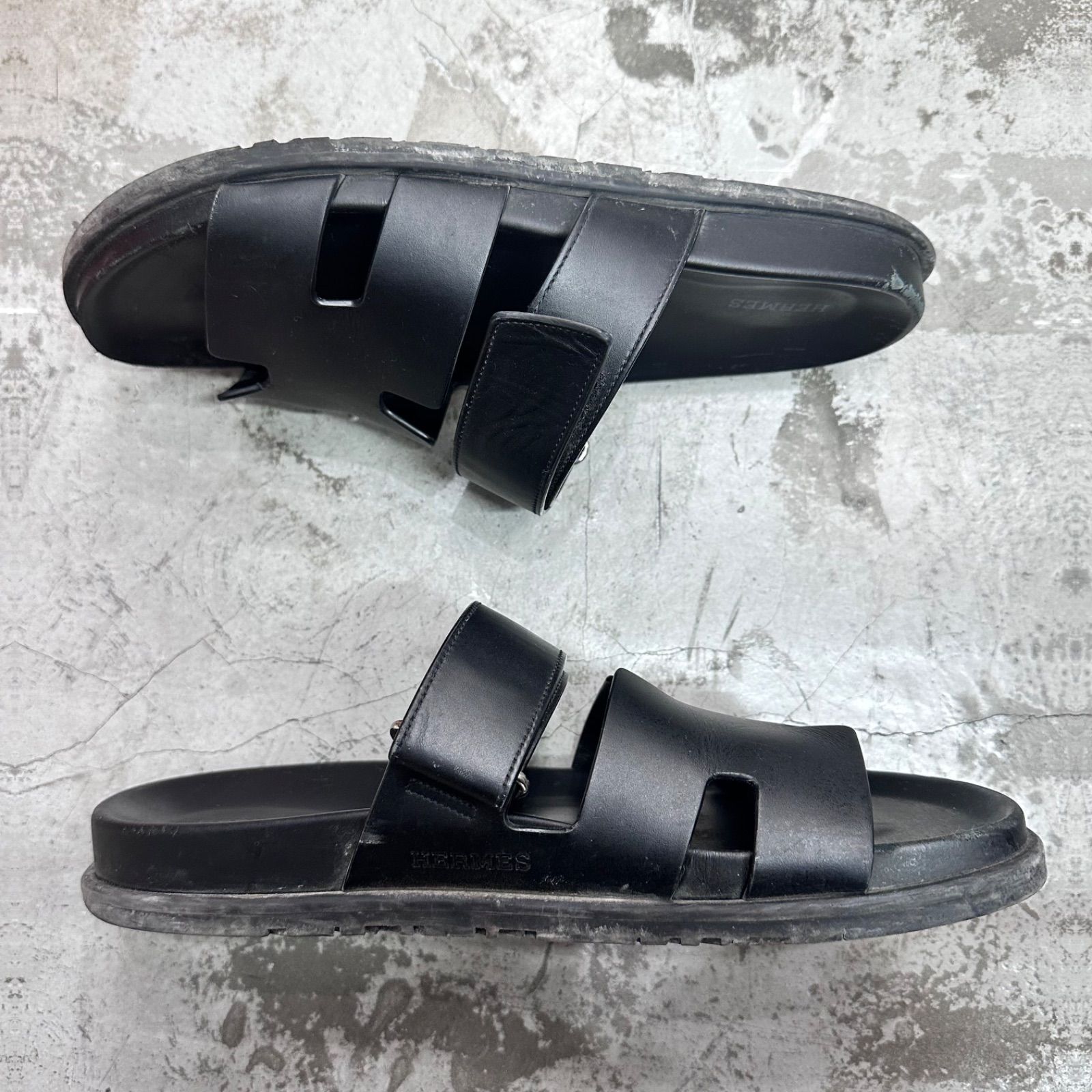 参考上代152600円 HERMES カーフレザー シプレ サンダル