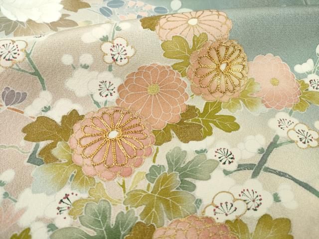 平和屋着物○豪華色留袖 作家物 駒刺繍 花束文 暈し染め