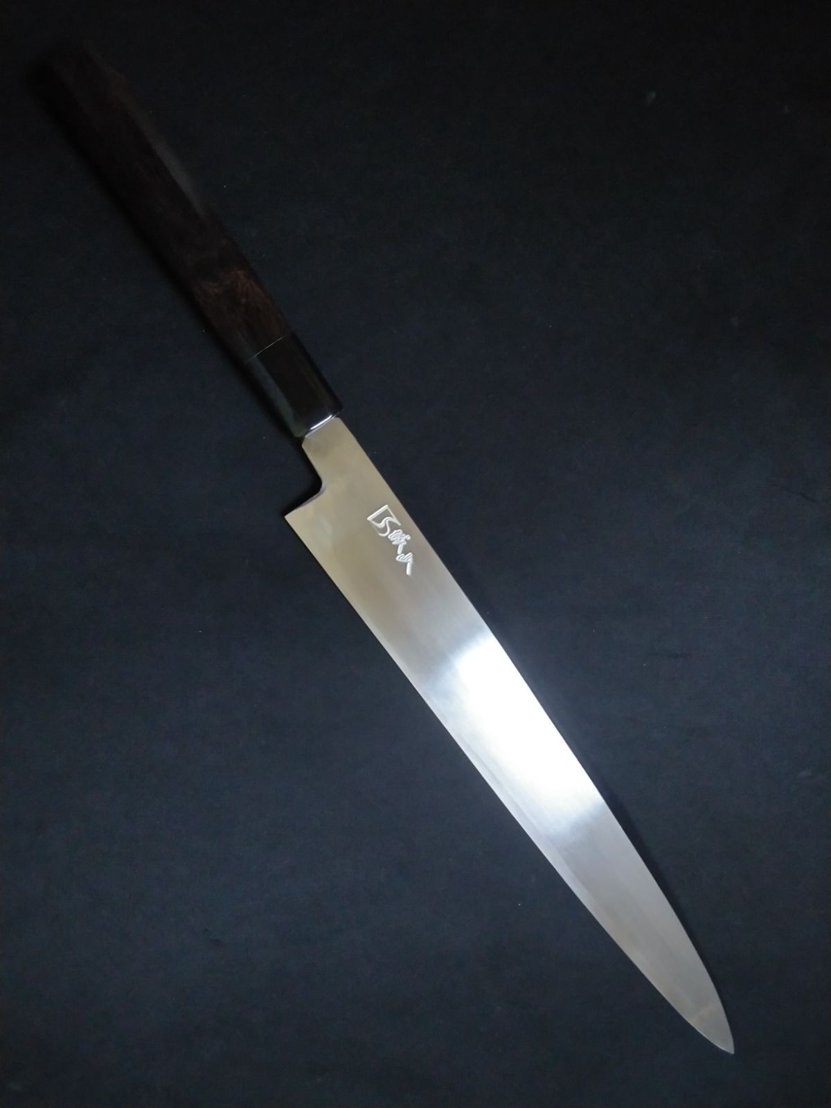 城山刃物製作所 堺業務用刃物メーカー直売 尺 スジ引き ZDP189 三層鋼 木戸仕上げ 表城山刻印入り 黒檀八角水牛柄 朴鞘付き ピン付き