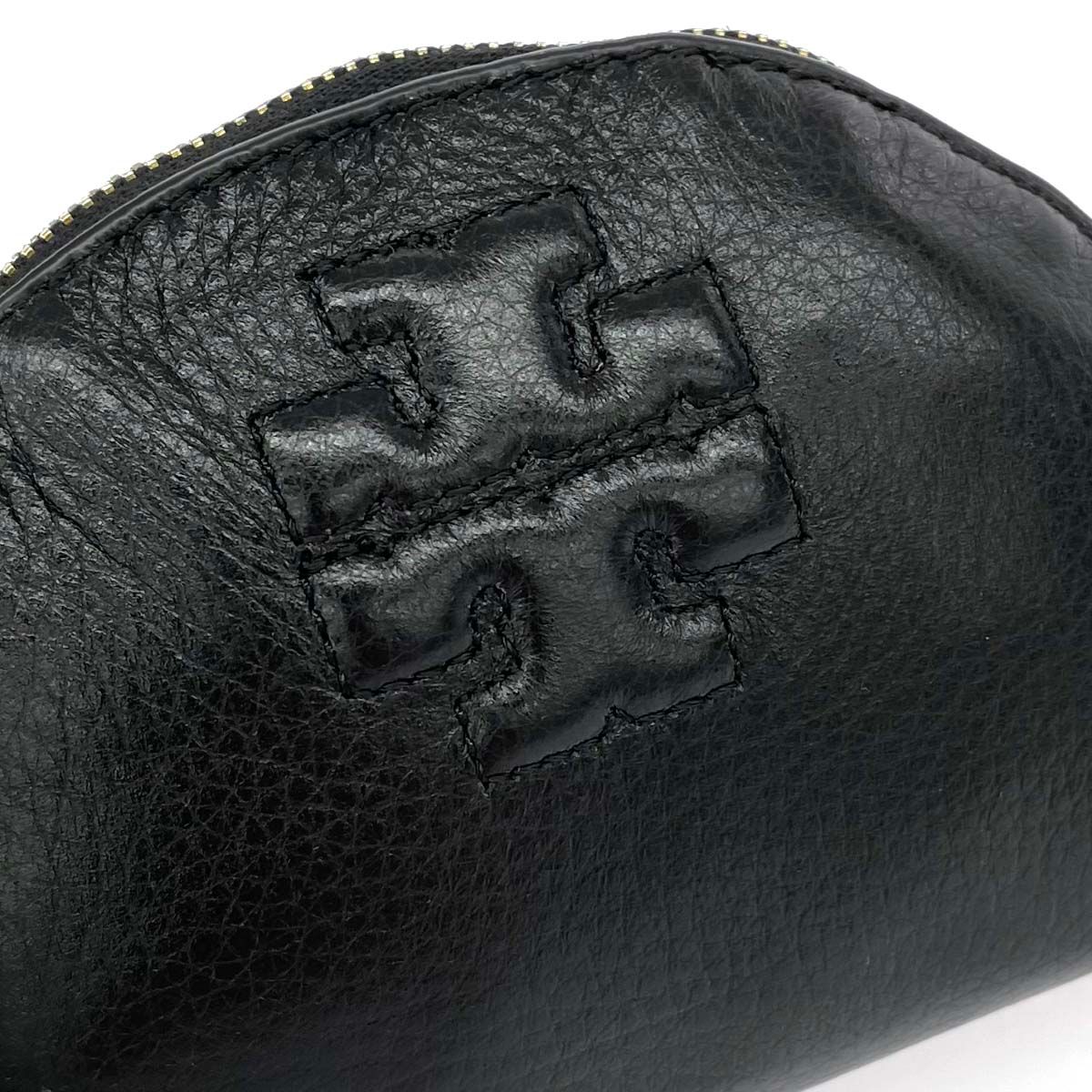 TORYBURCH トリーバーチ ポーチ レザー ロゴ キーリング付き
