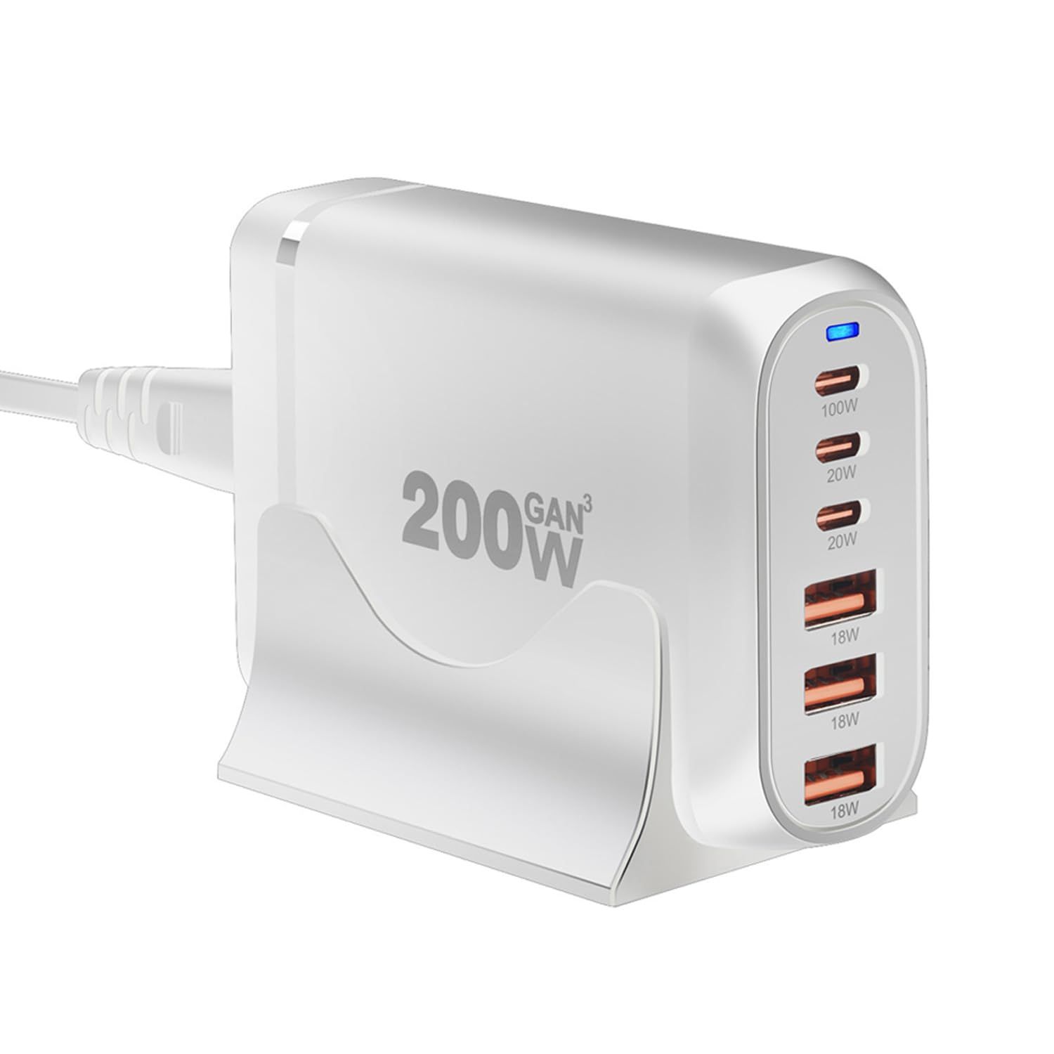 USB-C＆2 4 USB-A 6ポート同時急速充電 縦式省スペース PD3.0対応 ダブルGaNFastⅢ(窒化ガリウム) 】 単一ポート100W常時対応 単口最大100W 複数ノートPCに急速充電対応 6ポート MacBook GaNFastⅢ Pro 【
