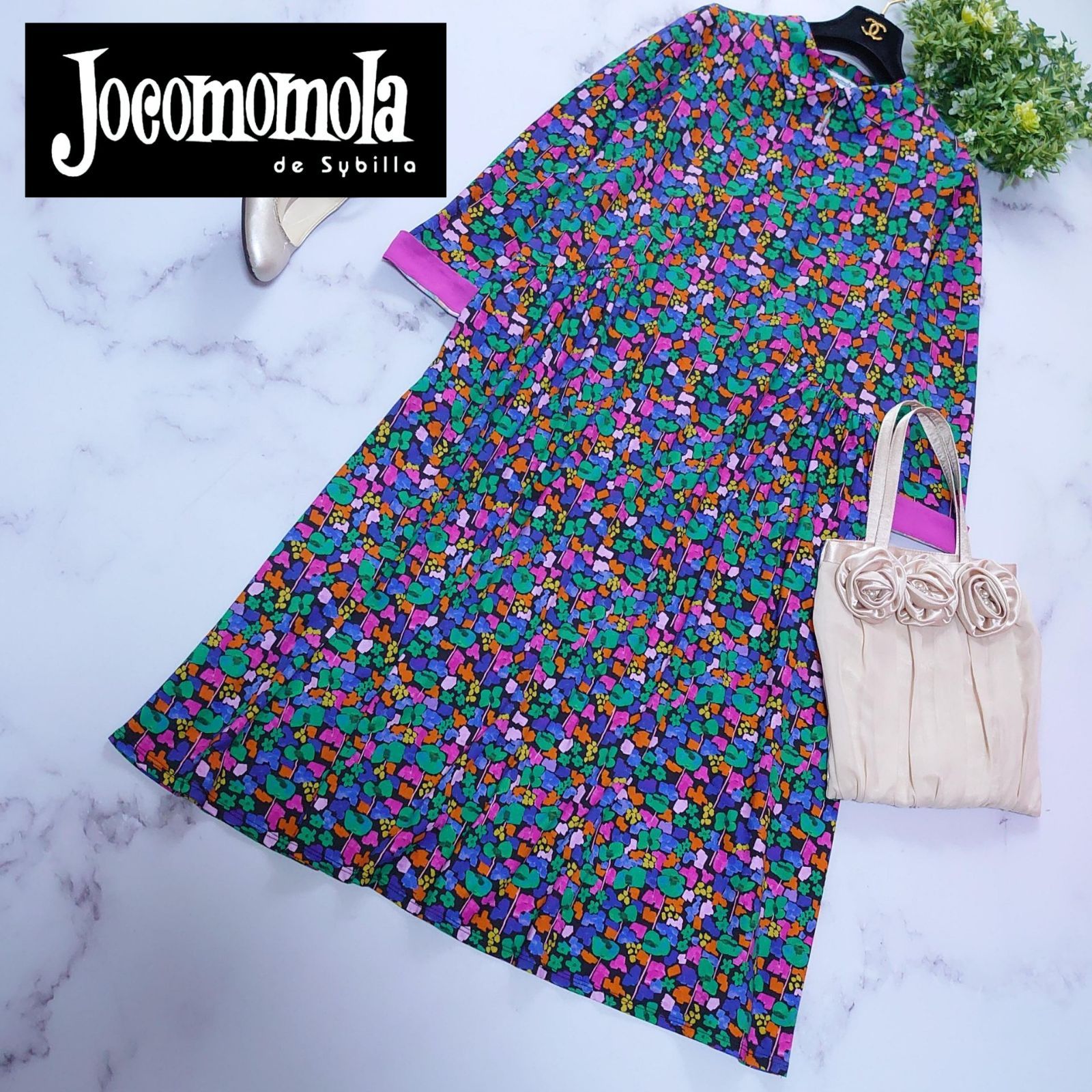 ￼４５ｒ４５R雲間草プリントドレスインディゴ 完売品　小花 45r45R雲間草プリントドレスインディゴ 完売品 小花 2025年最新