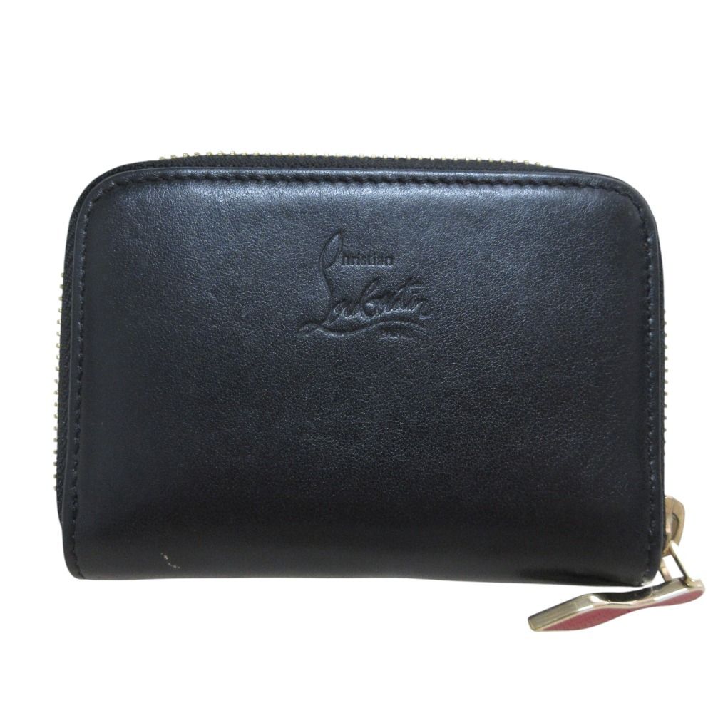 【美品】ルブタン　コインケース　レザー　スタッズ　ラウンドファスナー　黒 美品 Christian Louboutin クリスチャンルブタン スパイク