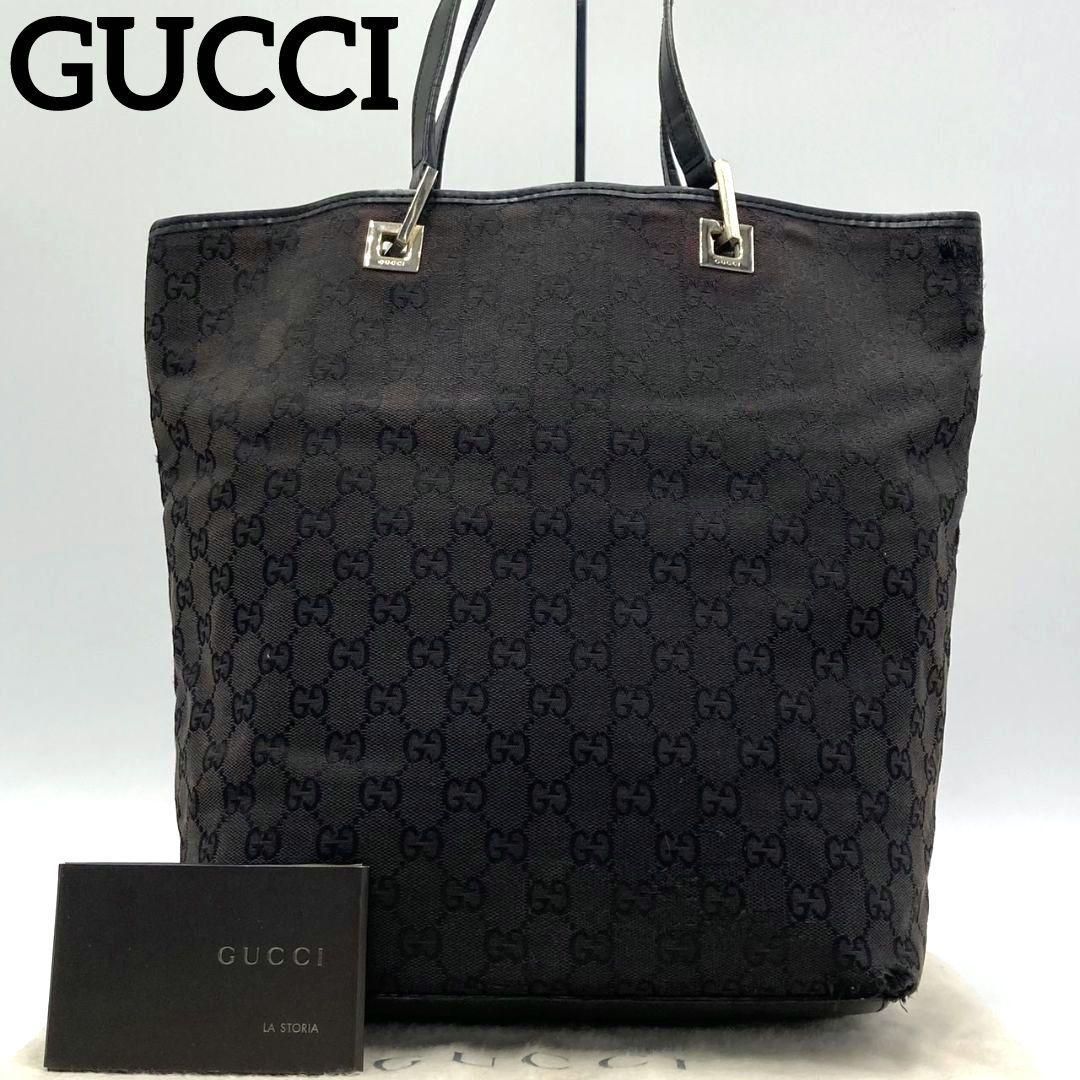 GUCCI GGキャンバス トートバッグ ハンドバッグ 黒 - トートバッグ