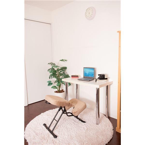 学習椅子/ワークチェア 〔ブルー×ミルキーホワイト〕 幅440mm 日本製 折り畳み スチールパイプ 『セブンポーズチェア』 代引不可 学習椅子⁄ワークチェア 〔ブルー×ミルキーホワイト〕 幅440mm 日本製