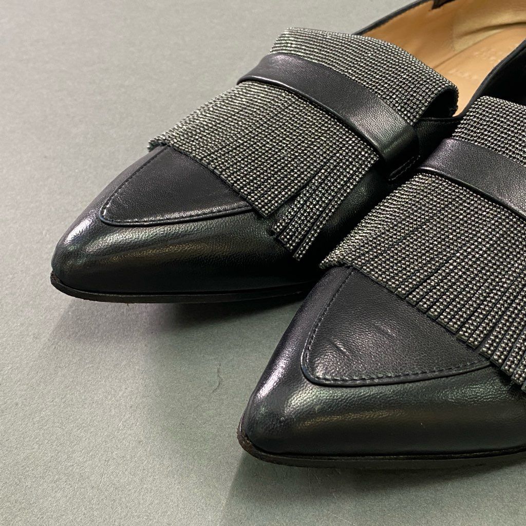 2e10 BRUNELLO CUCINELLI ブルネロクチネリ ラメフリンジ ローファー 