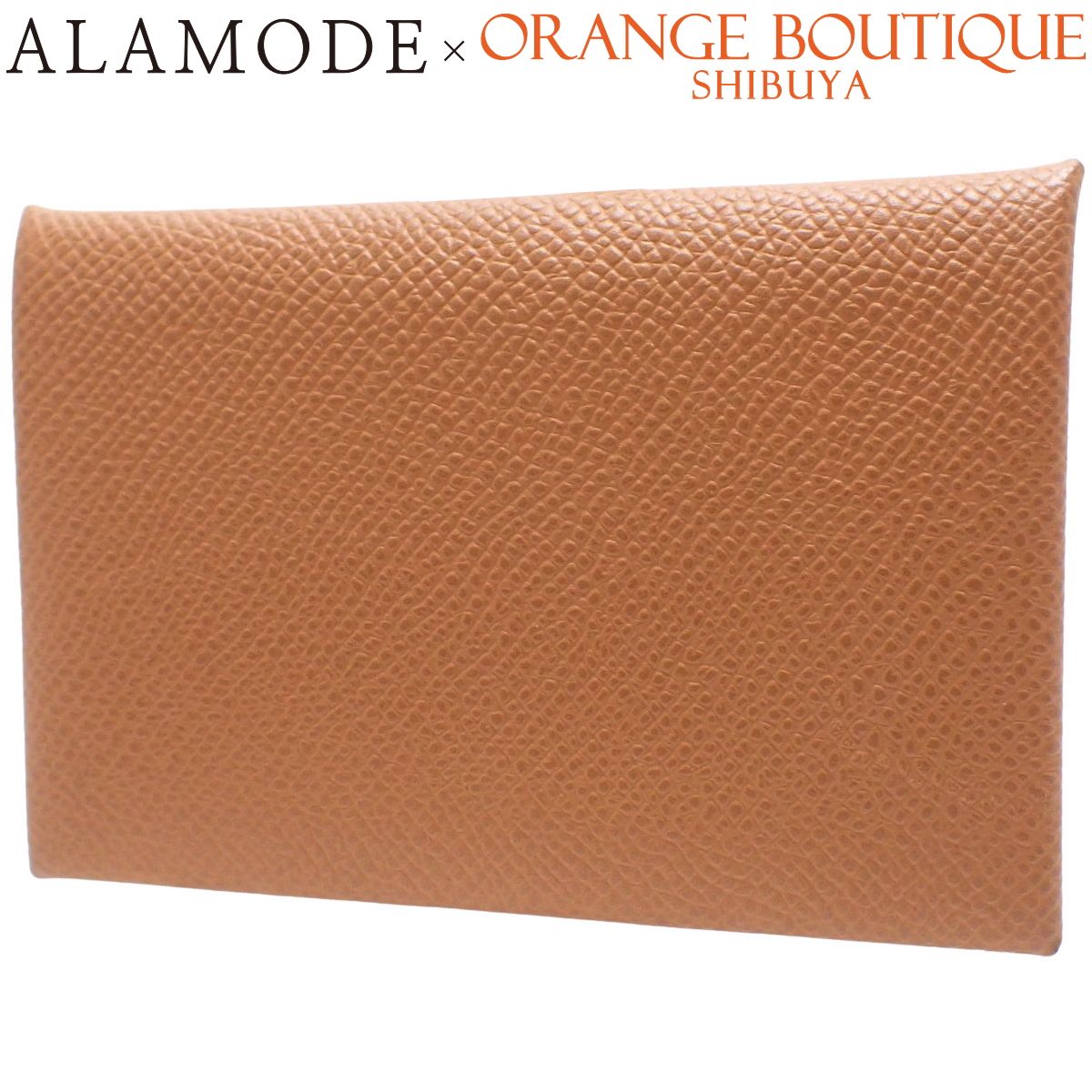 HERMES エルメス カルヴィ ゴールド ブラウン茶 ヴォーエプソン パラジウム金具 シルバー金具 W刻印 名刺入れ カードケース パスケース 二つ折り 2つ折り 小物 ユニセックス 40802160478 アラモード