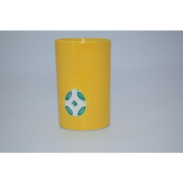 ディスカウント 茶道具 黄交趾 七宝紋 茶巾筒 茶箱 茶道 27-8410 メ