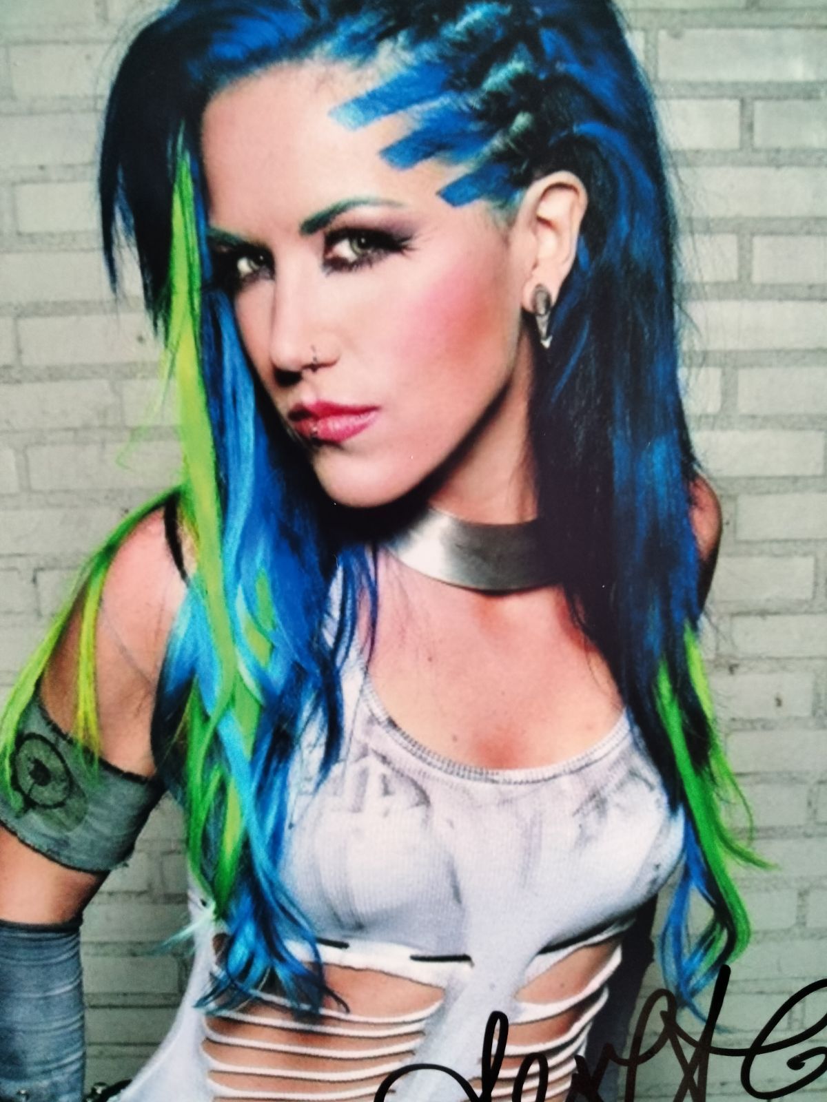 アリッサ・ホワイト＝グラズ直筆サイン入り超大型写真…Alissa White-Gluz…ヘヴィメタルミュージシャン - メルカリ