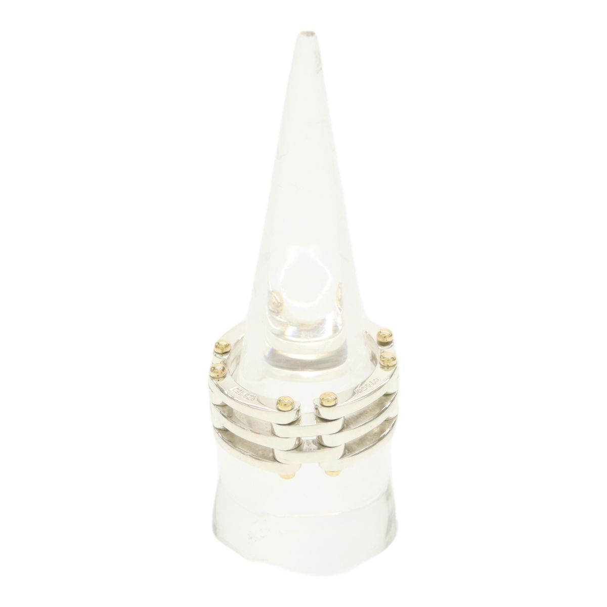 TIFFANY - CO. Tiffany ティファニー 925 SILVER シルバー 750 18金 K18 ゲートリンク リング 指輪 ジュエリー ブランド 約17号 ワイド 太目幅 ユニセックス