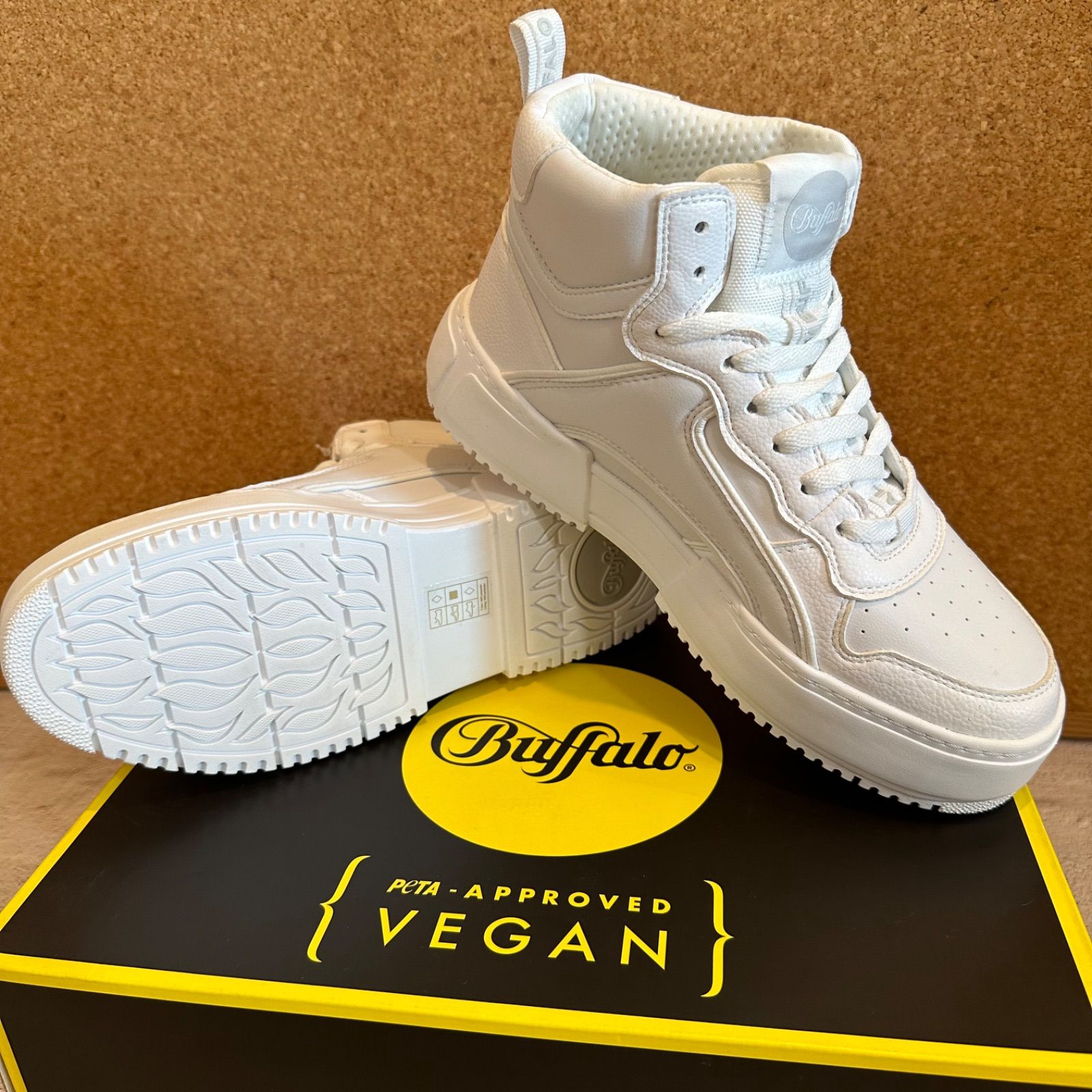 Buffalo RSE MID ハイカット 厚底スニーカー 軽量 Veganレザー - メルカリ