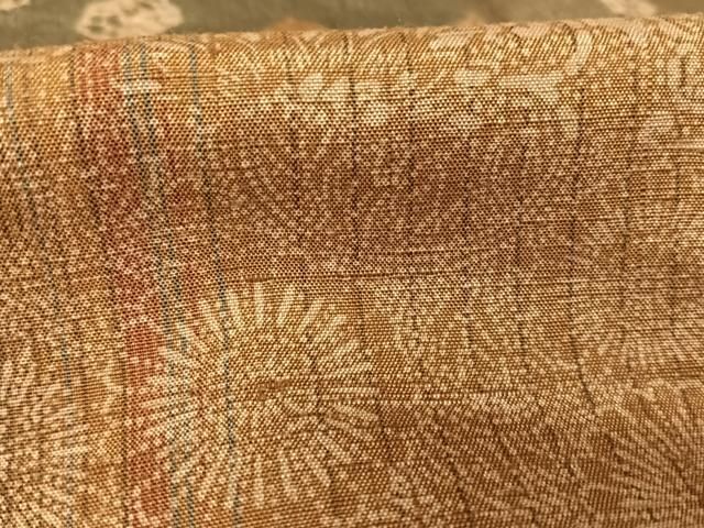 平和屋着物○伝統工芸士 七代目 吉澤与市 紬 切り嵌め菊文 やまと誂製