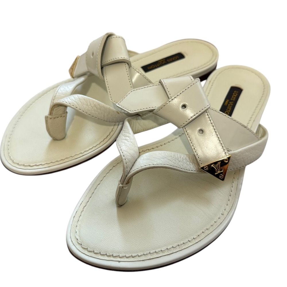日本未入荷】ルイヴィトン ステッチ デザイン レザー トング サンダル