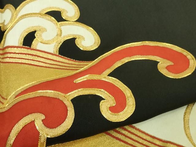 平和屋本店□極上 セミアンティーク 人間国宝 五代 田畑喜八 黒留袖 駒