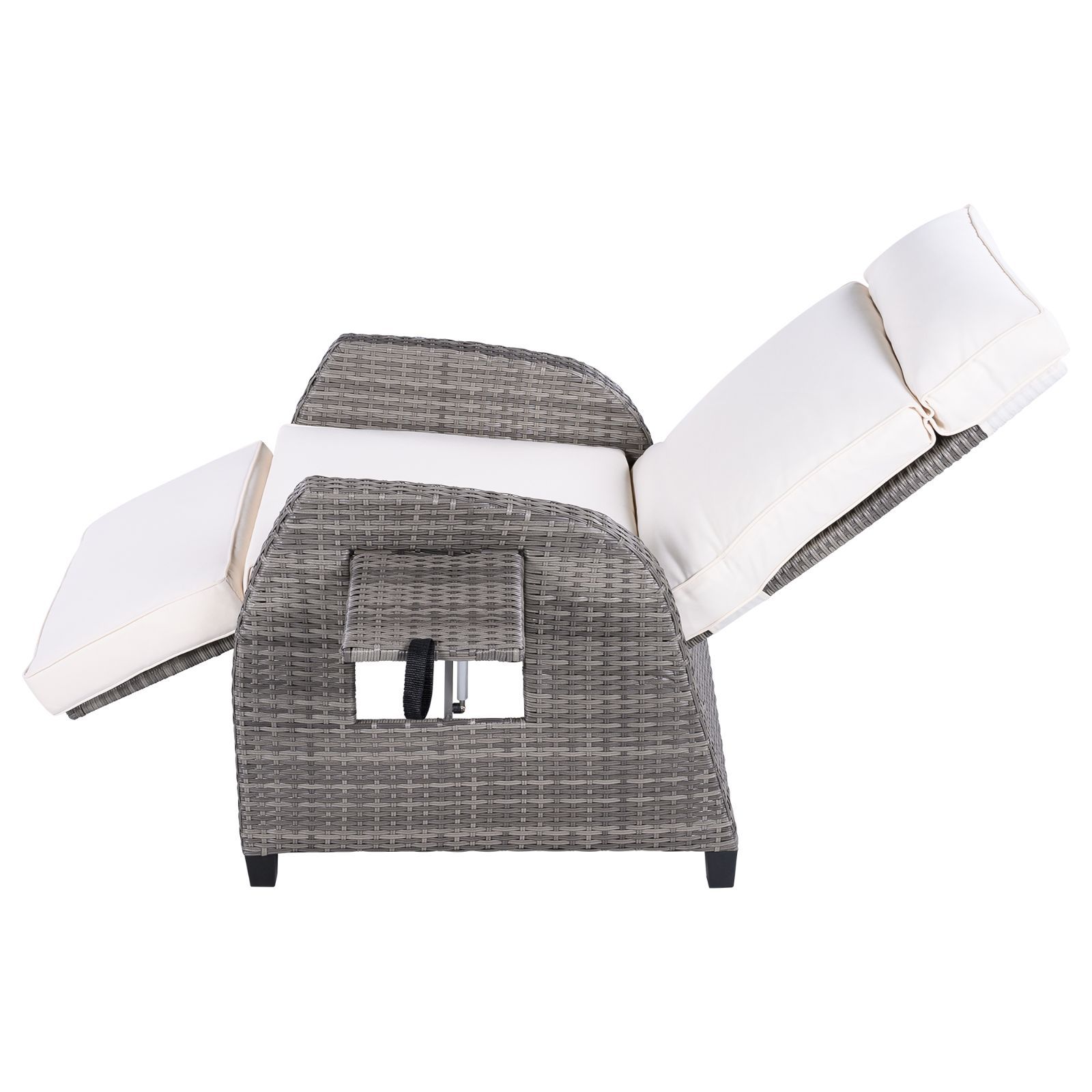 ラタンベッド サマーベッド ビーチベッド 135度最大リクライニング