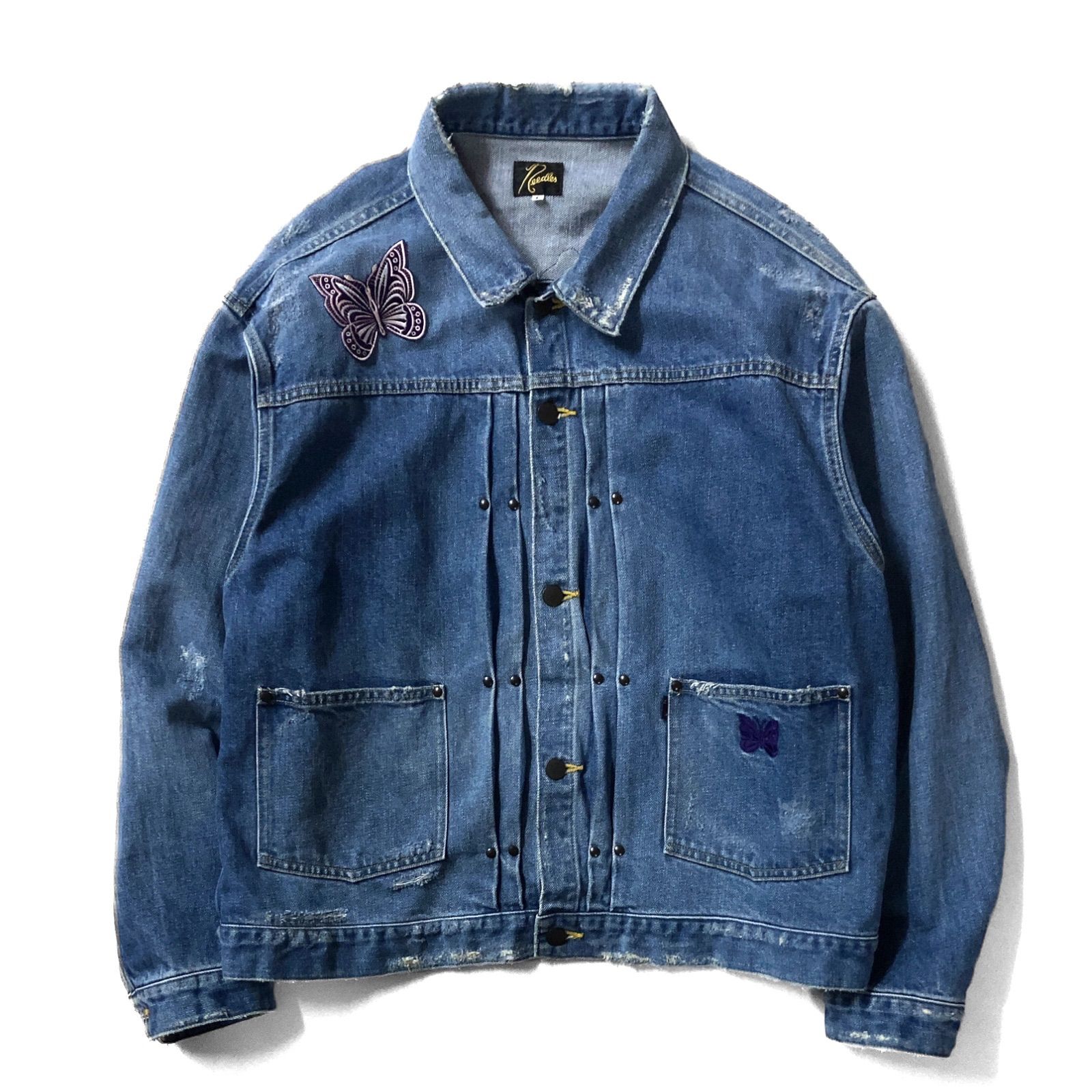 美品】Needles ニードルズ Papillon Patches Jean Jacket KP142