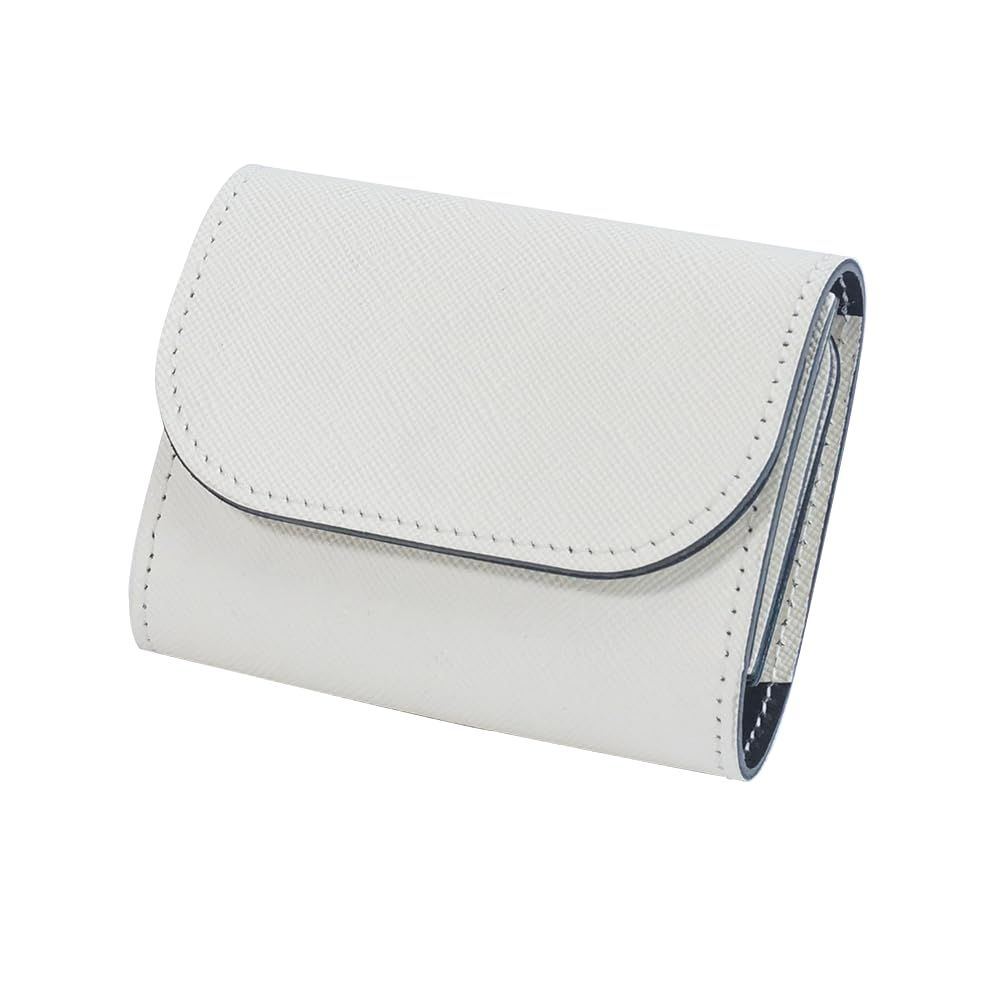 COTOCUL コトカル ミニ財布 本革 都レザー はんなり お札が折れない 二つ折り 小さい財布 レディース メンズ アイボリー ホワイト 白