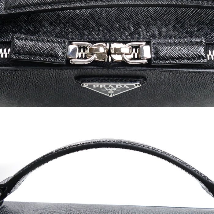 PRADA プラダ ブリック サフィアーノレザーバッグ ハンドバッグ