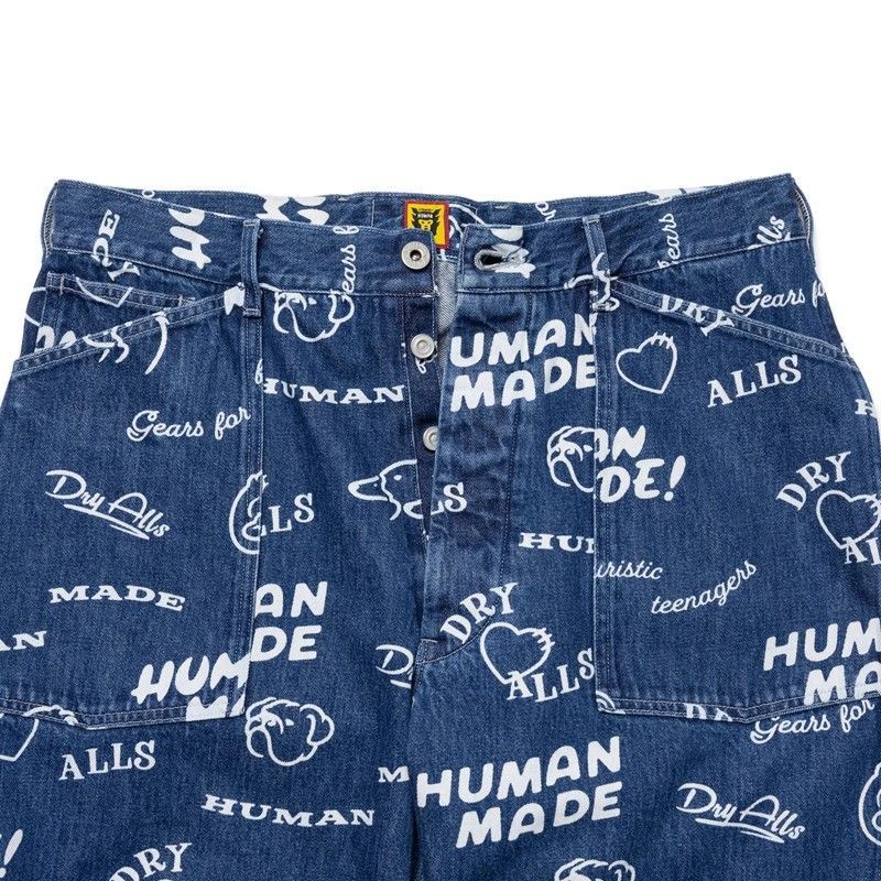 パンツ human made PRINTED DENIM BAGGY JEANS HUMAN MADE Baggy Denim Pants in Blue | SVD