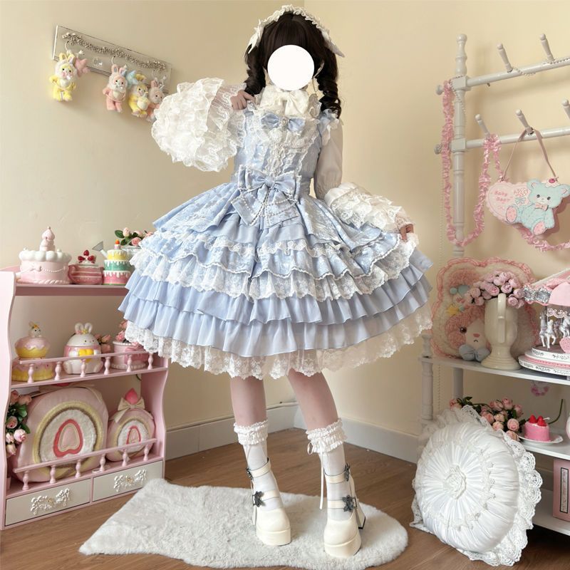 ♥ 可愛い ロリータ Lolita洋装 結ばれる愛の羽 ドール感 花嫁 JSK ワンピース 秋冬 高品質デザイン 甘ロリ ゴシックロリータ 撮影会 イベント用 ハロウィン 推し活 プレゼントにもおすすめ