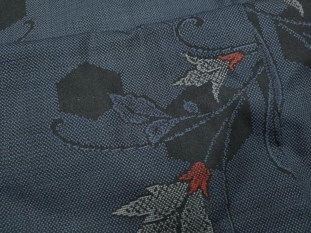 平和屋着物□本場大島紬 9マルキ 枝花文 正絹 逸品 未使用 CAAQ6553yk  