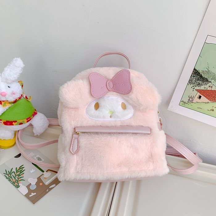 【未使用】CUTE　ぬいぐるみ生地　ふわふわバック ぬいぐるみバッグ リュック レディース キッズ 女の子 男の子