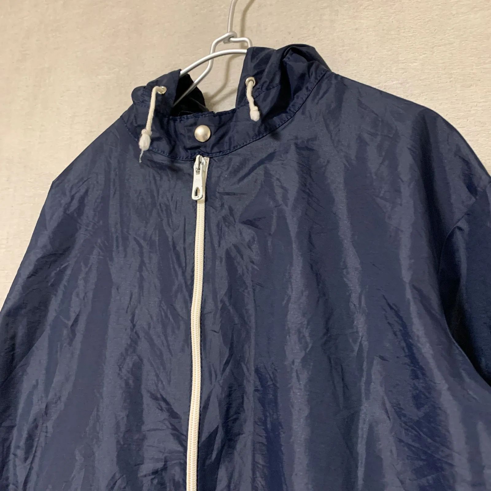 70s adidas Originals】ナイロンジャケット ネイビー トレフォイル 