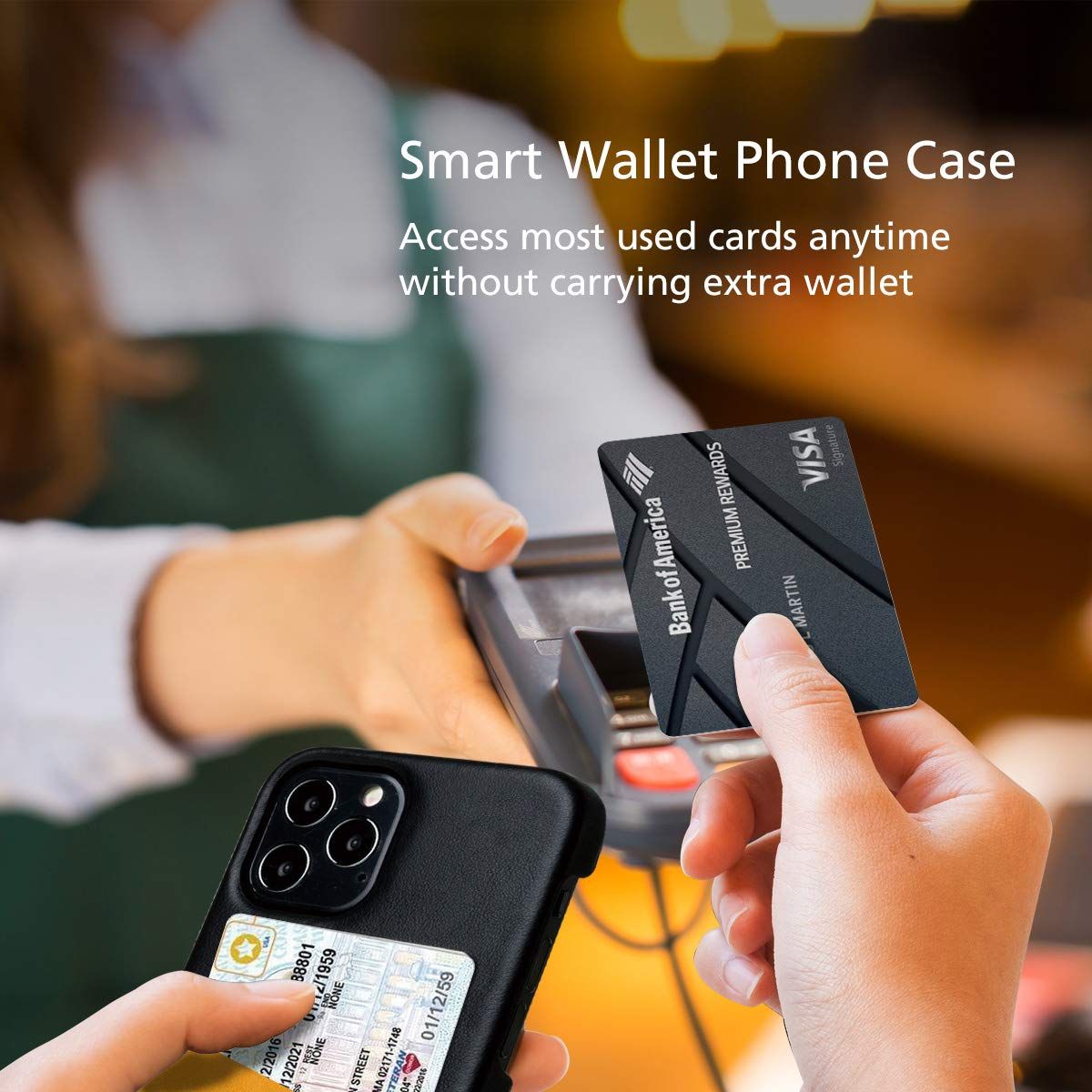 Alto メトロ iPhone 12 - 12 Pro 6.1インチ ポケットケース イタリア製 本革 レザー iPhone ケース ハンドメイド キャラメル|ブラック