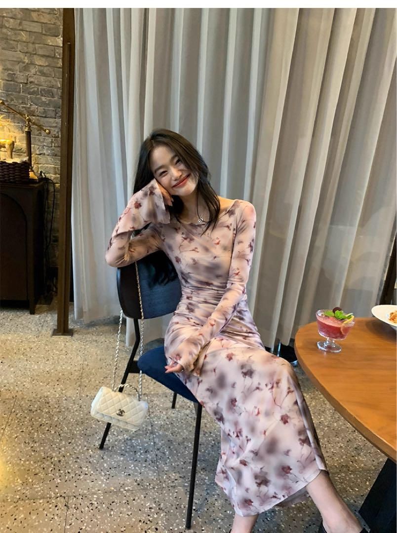 レディース花柄×フレンチローズワンピース