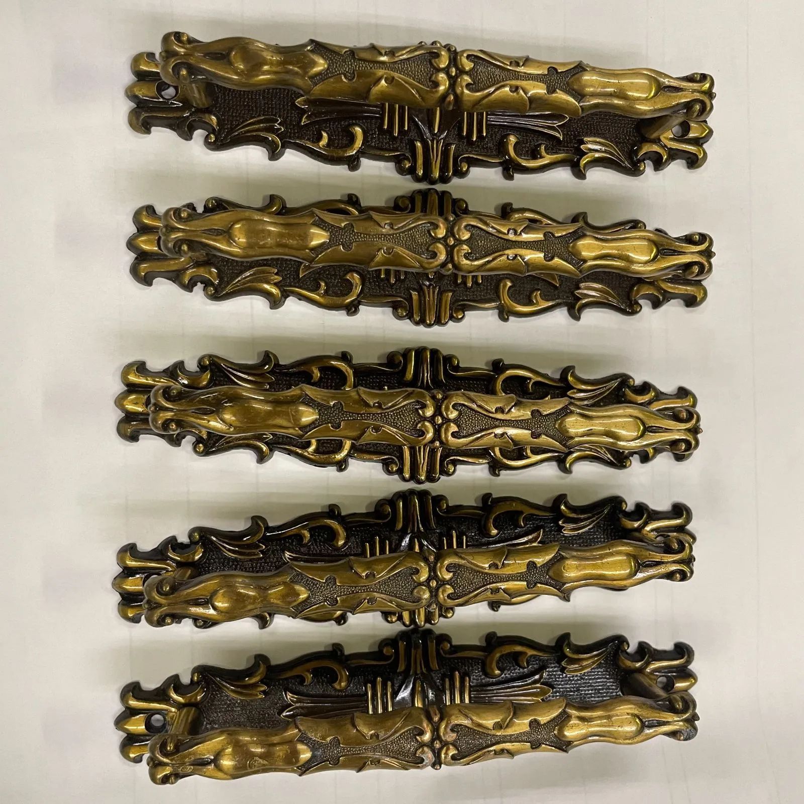 長期 アンティーク調 真鍮製 ドアハンドル 5点セット