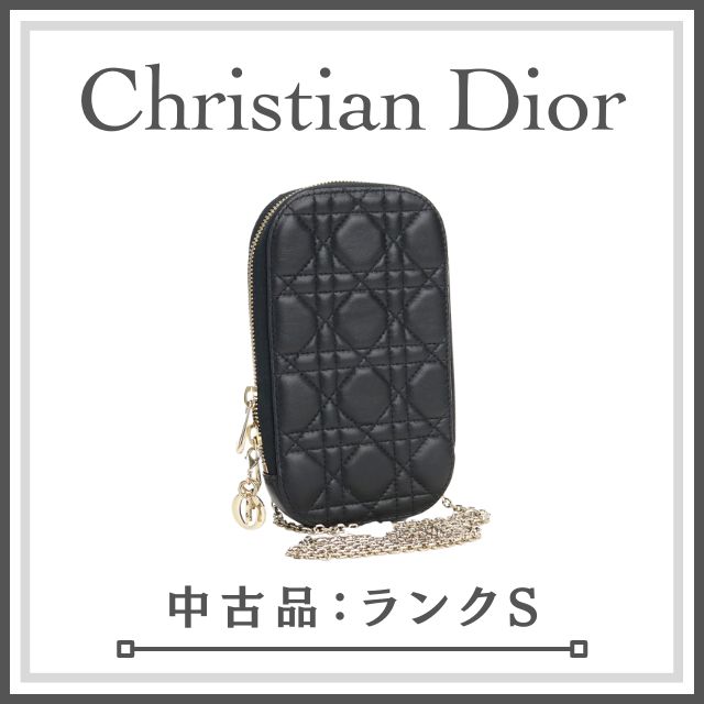 Christian Dior クリスチャンディオール レディディオール レザーフォンホルダー 携帯ケースショルダーバッグ ブラック S08720NMJ M900