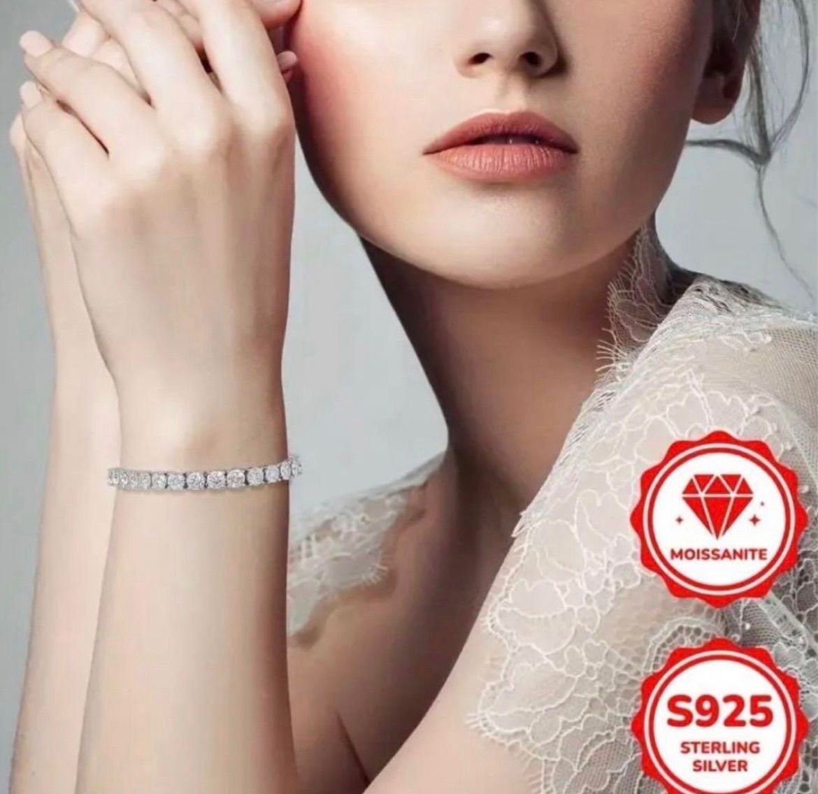 【フルモアサナイト】ラグジュアリー　高級テニスチェーンブレスレット フルモアサナイト】ラグジュアリー 高級テニスチェーンブレスレット