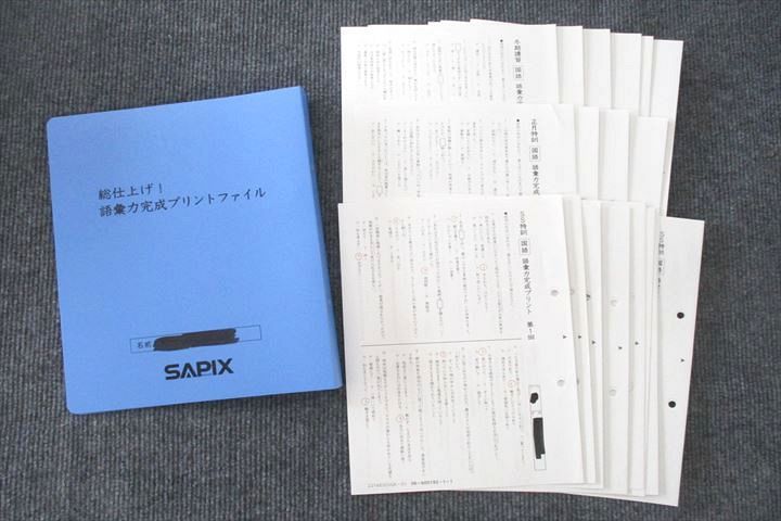 UU25-022 SAPIX SS特訓/正月特訓/冬期講習 国語 語彙力完成プリント