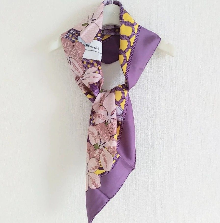 【美品】エルメス カレ90 Souvenirs d'Asie アジアの思い出 HERMES／エルメスカレ90 アジアの思い出 ／Souvenirs d'Asie