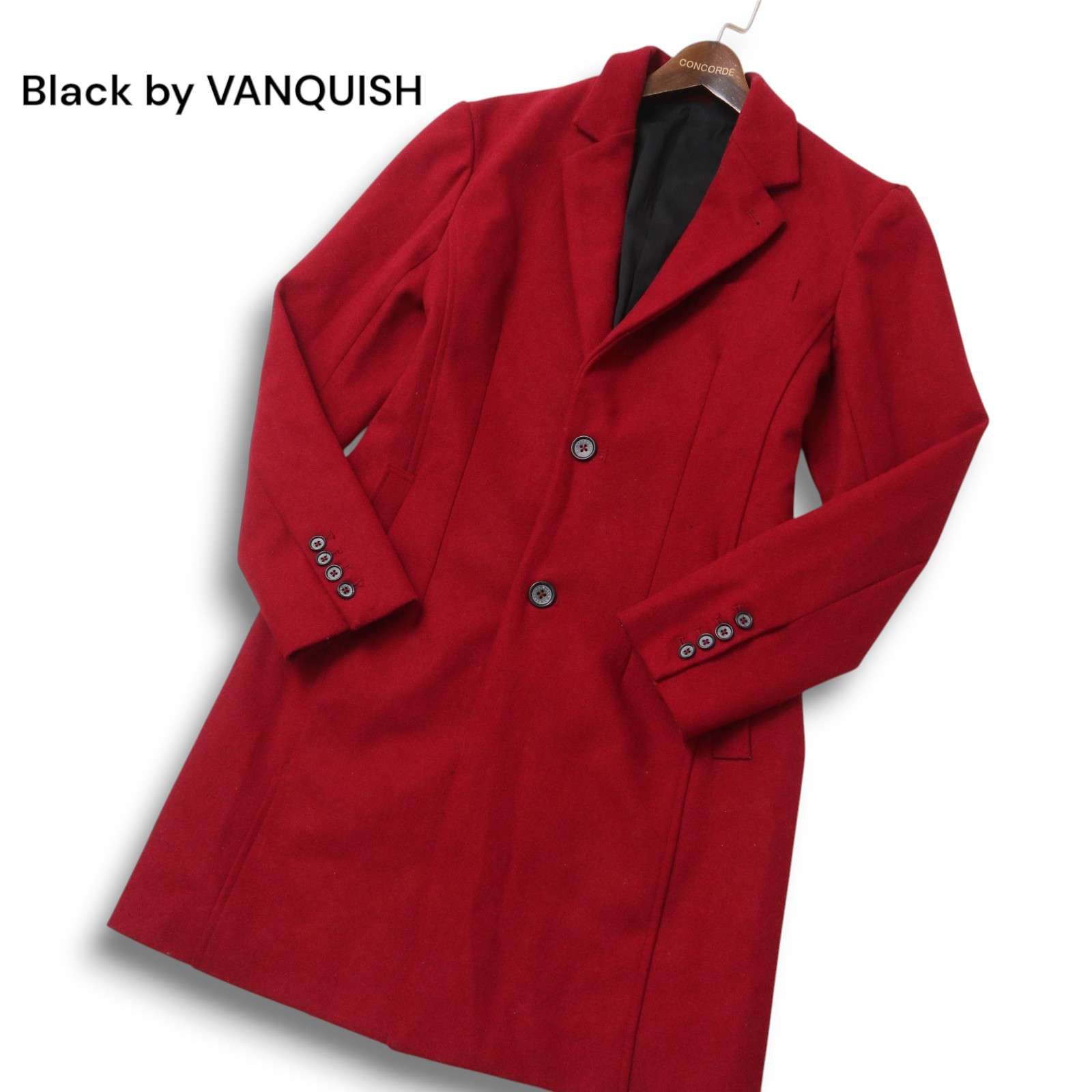 【未使用品 定価24,200円】VANQUISH チェスターコート Black by VANQUISH ヴァンキッシュ 秋冬 ウール☆ スリム