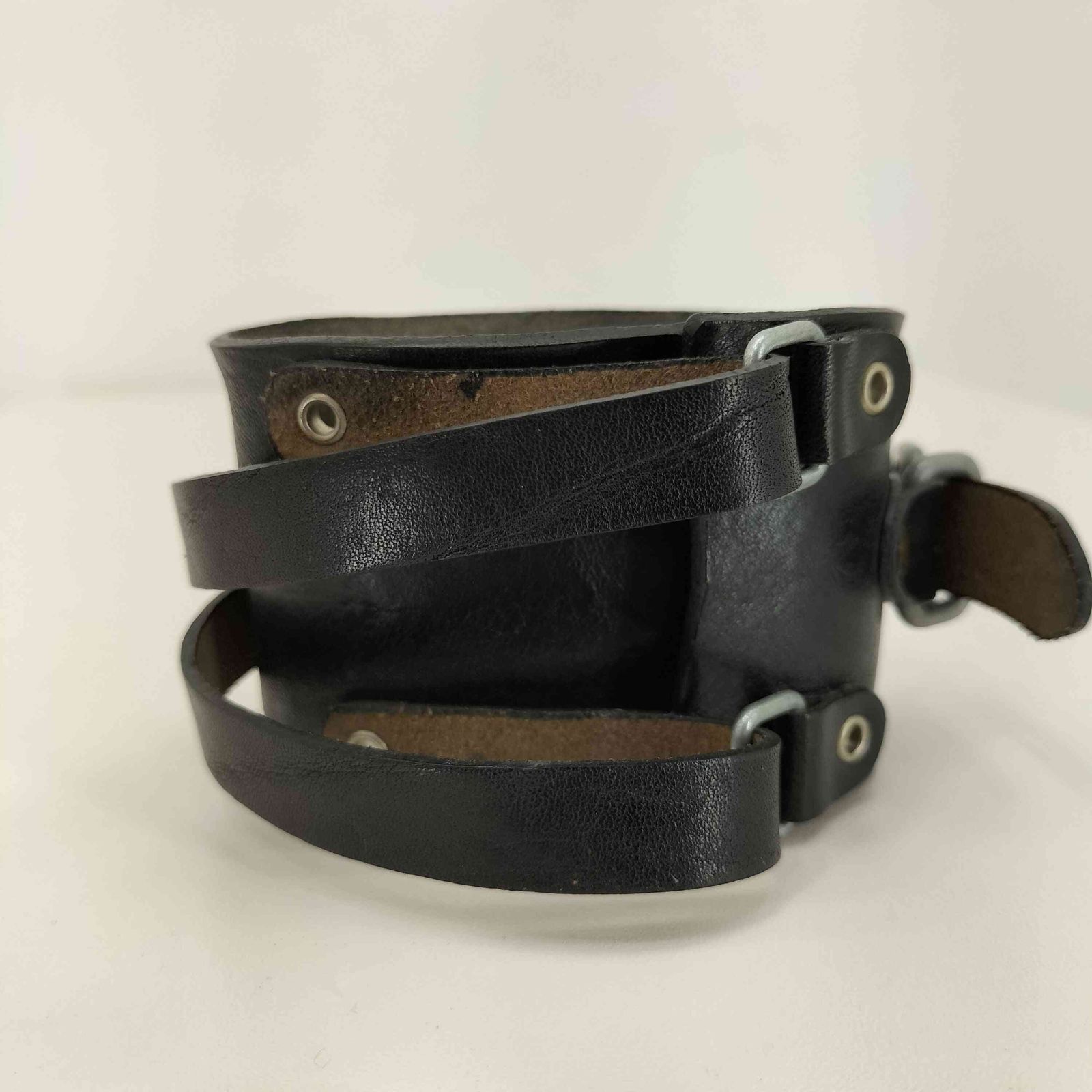 PEEL&LIFT ピールアンドリフト レザー バングル ブレスレット PEEL&LIFT ピールアンドリフト braided leather bracelet Brown