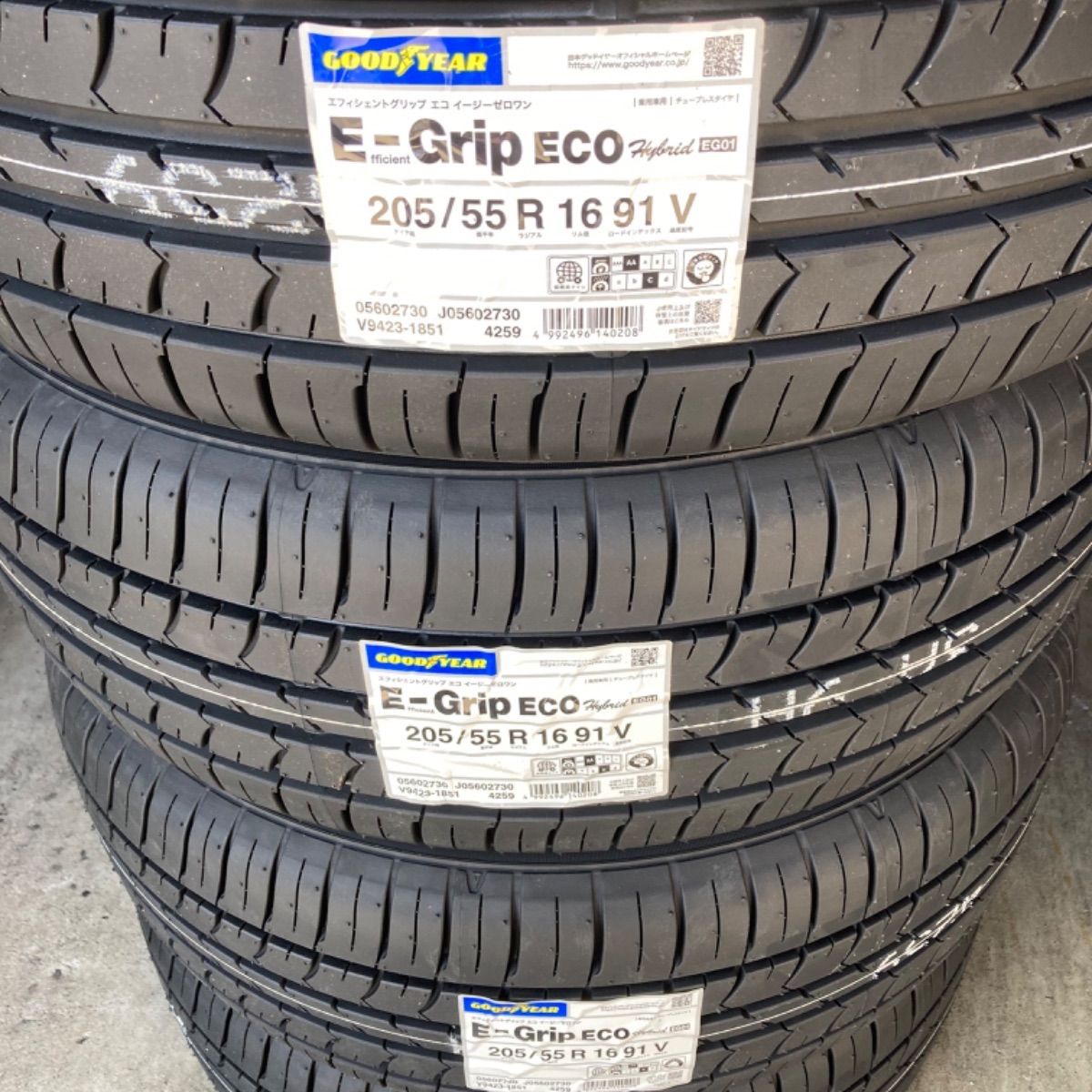 グッドイヤータイヤ 205/55R16 91V EG01 4本セット-