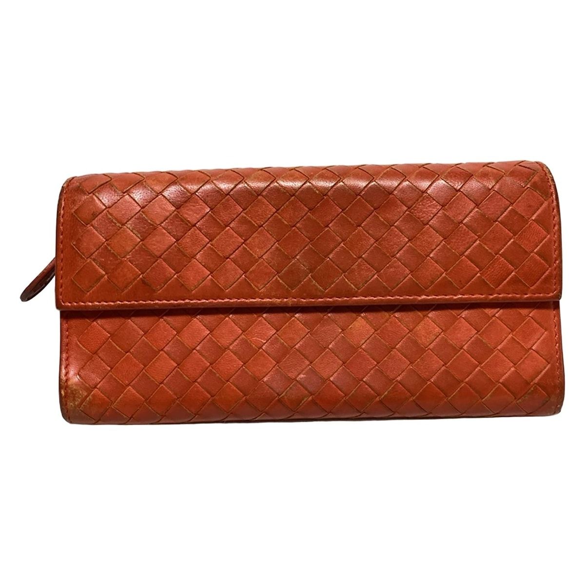 BOTTEGA VENETA ボッテガヴェネタ 長財布 イントレチャート レッド レザー