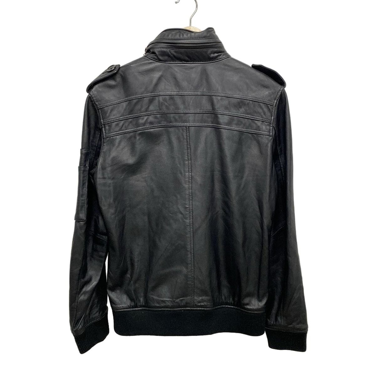 KATHARINEHAMNETT キャサリンハムネット ライダースジャケット サイズL レディース - 黒 長袖 レザー ジップアップ 冬